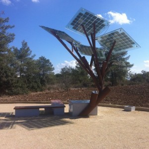 Solar tree development in Israel able to charge cell phones