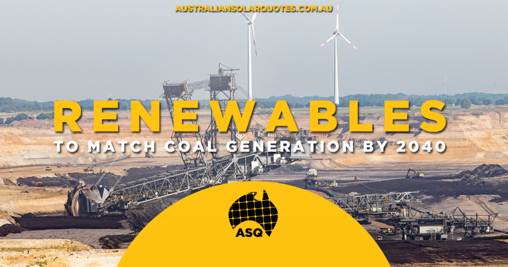 Renewables to match coal generation by 2040