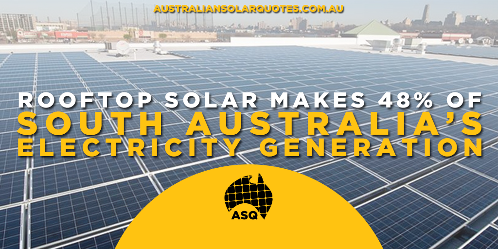 Rooftop Solar Makes 48% of South Australia’s Electricity generation